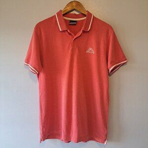 kAPPA Orange Mens‎ Regular Fit Polo Casual Shirt Embroidered Logo Size Large
